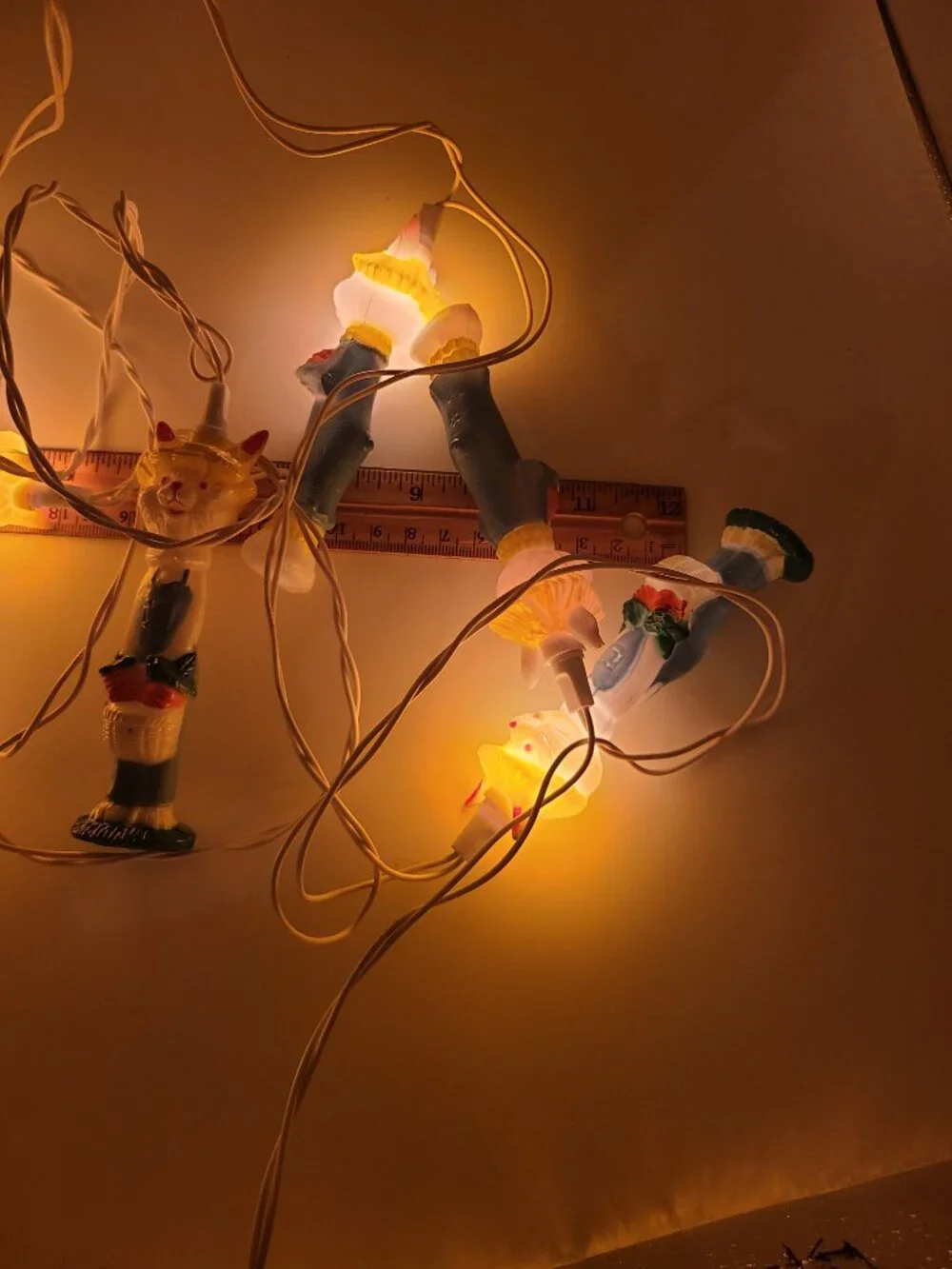 Easter Carrot Bunny Light Set 10 lights 1995 Easter Eggs Rabbit Vintage